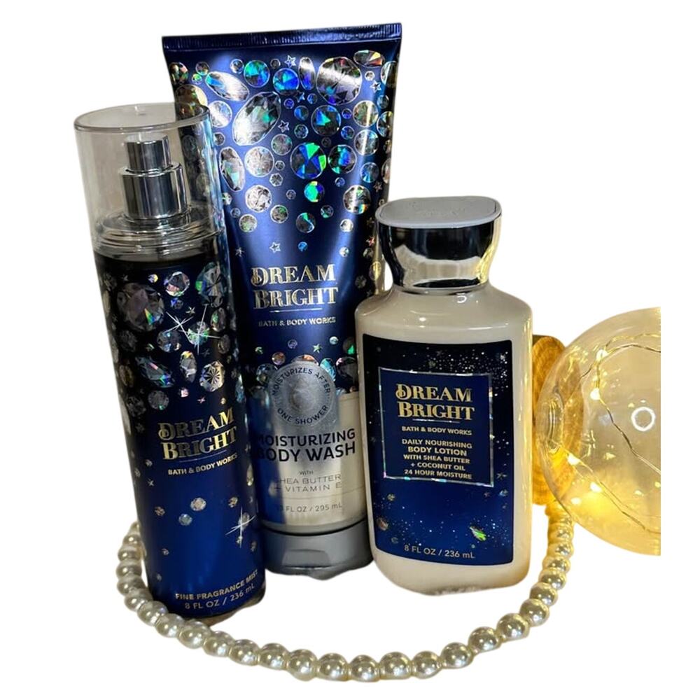 Bath & Body Works Dream Bright 3pc Set Mist Lotion Body Wash Retired Berry Trio